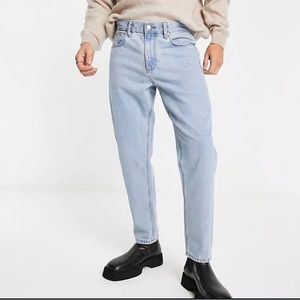 ASOS DESIGN cotton blend classic rigid jeans in mid wash blue - 36X34